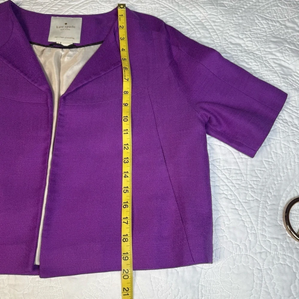 KATE SPADE NEW YORK Women's VIOLET PURPLE Lined Cropped MICAH Jacket Size 2